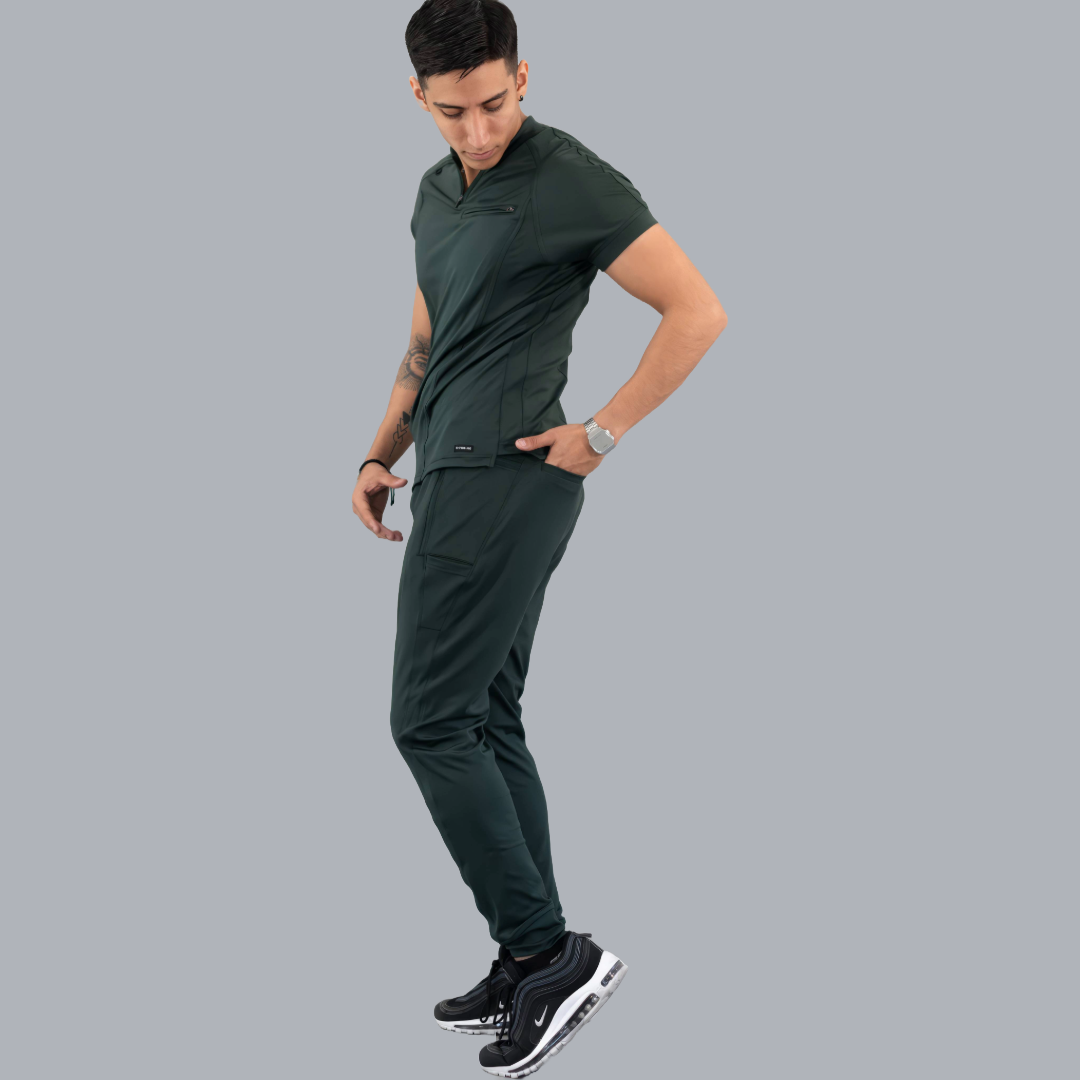 Jogger Quirúrgico Hombre Verde Sombra Super Stretch, Scrubs 920