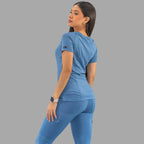Filipina Quirúrgico Mujer Azul Cornflower, Super Stretch, Scrubs 901 — vista adicional