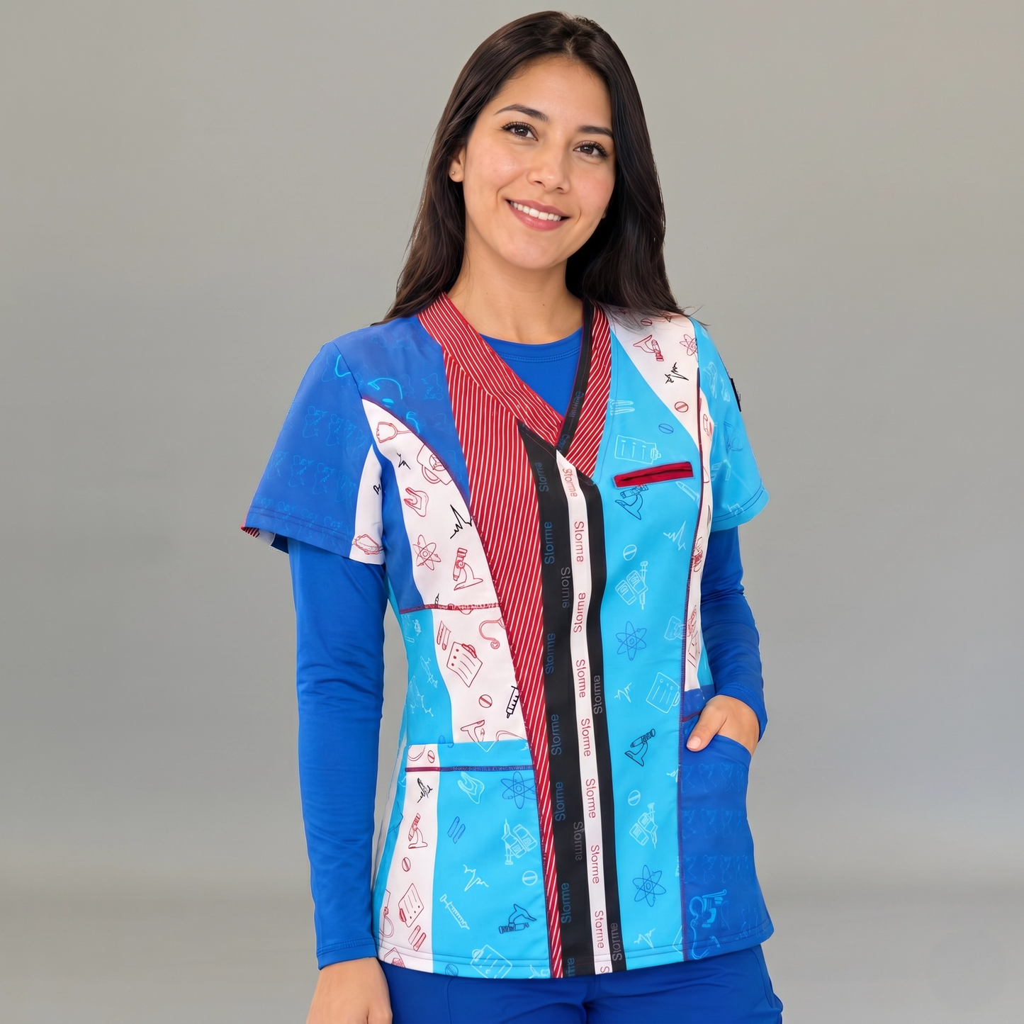 Filipina Dama Estampado S-FOR-ME Collage Azul