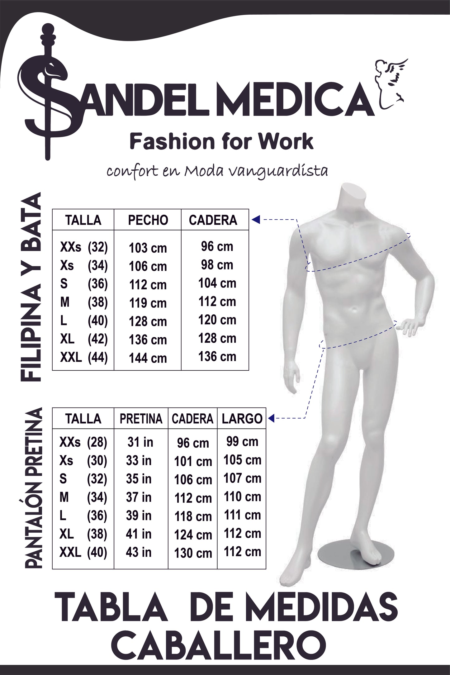 Pantalon Pretina Alviero Stretch Caballero Blanco Antifluido