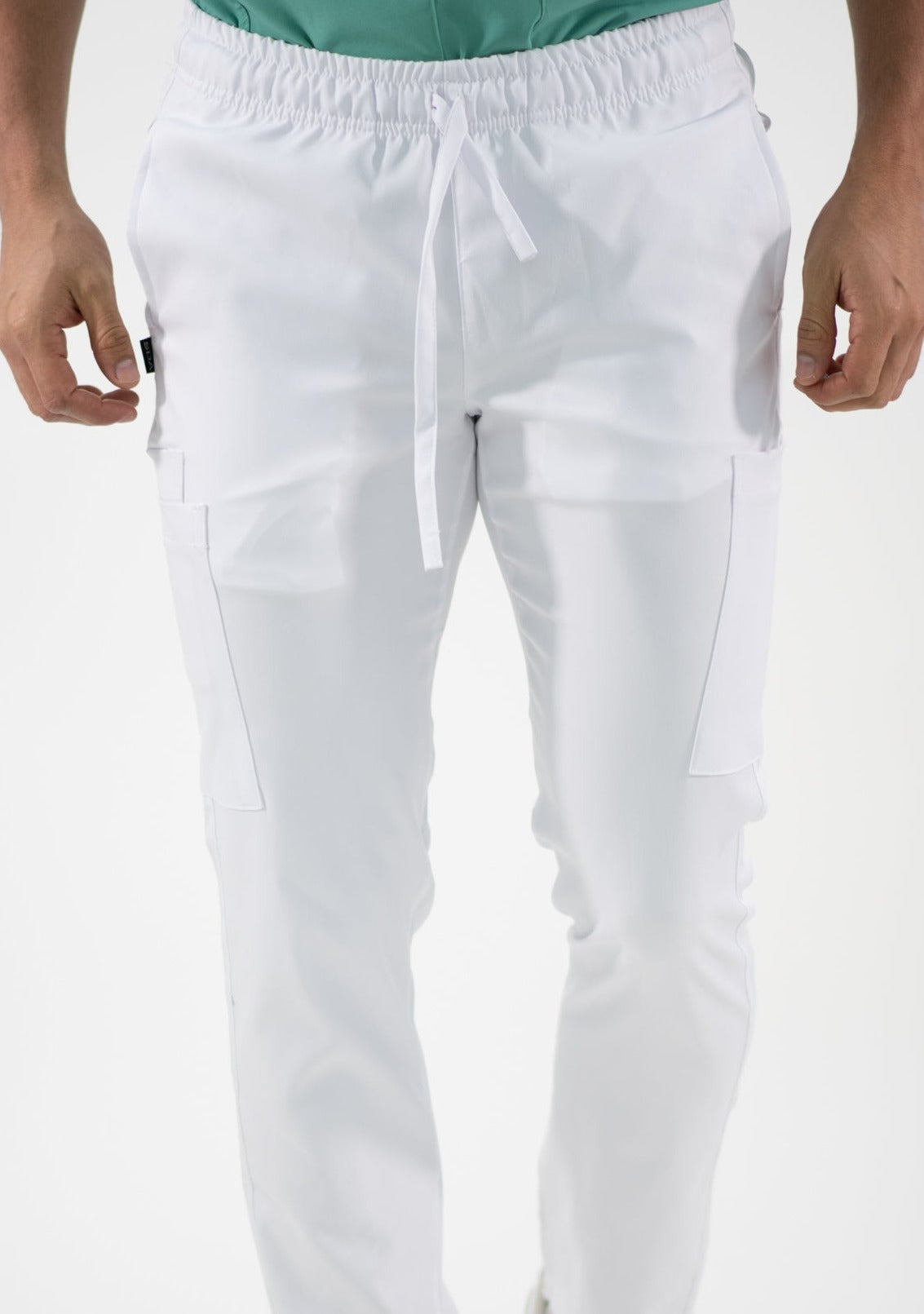 Pants Man Alviero Stretch White Antifluid Hem