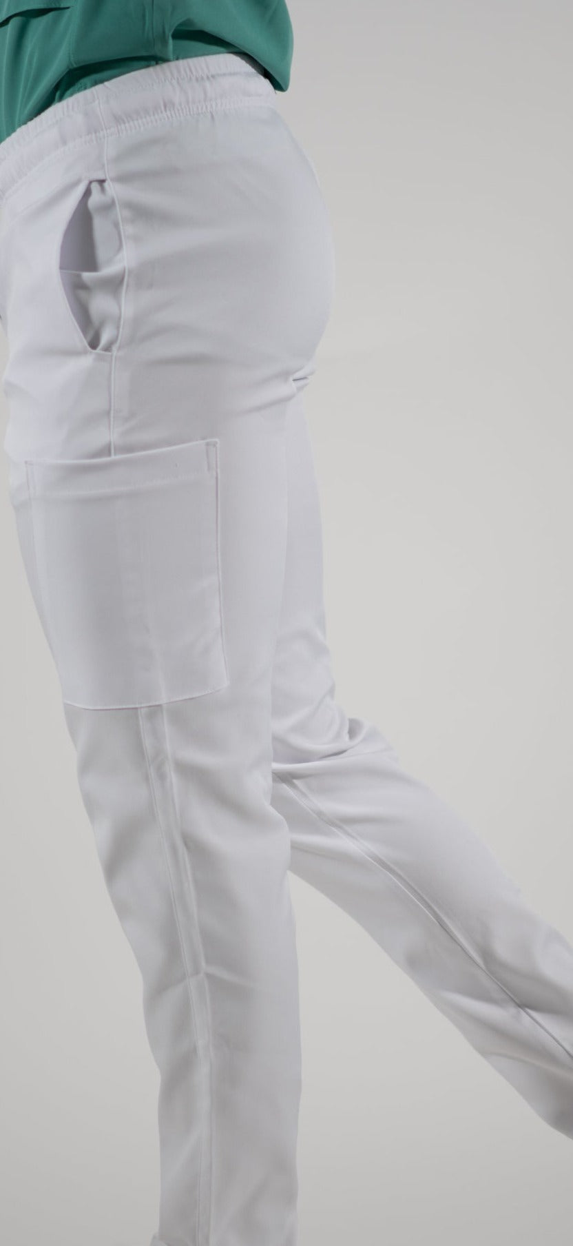 Pants Man Alviero Stretch White Antifluid Hem