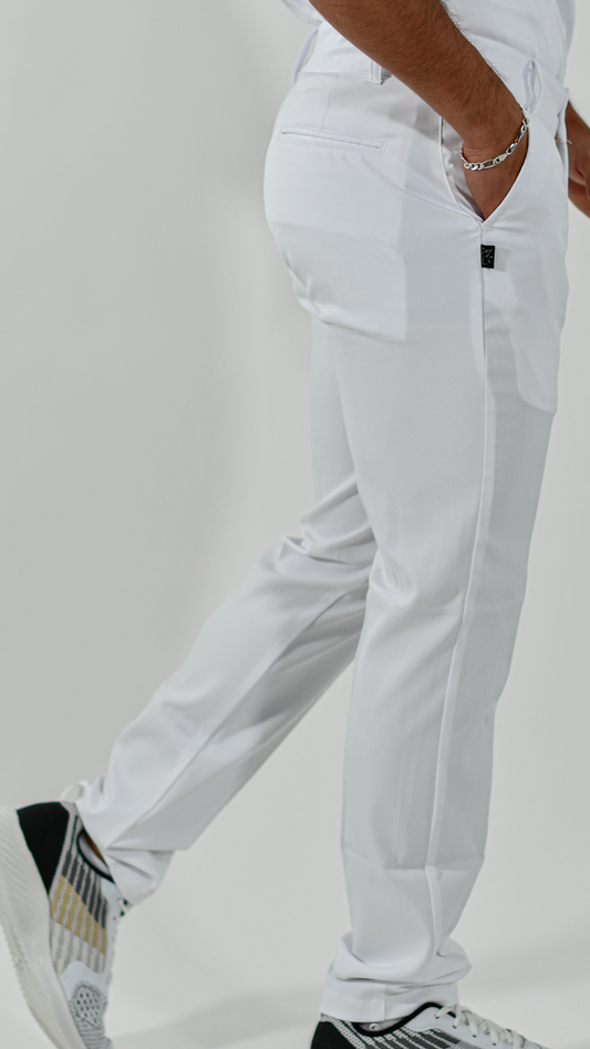Pantalon Pretina Alviero Stretch Caballero Blanco Antifluido